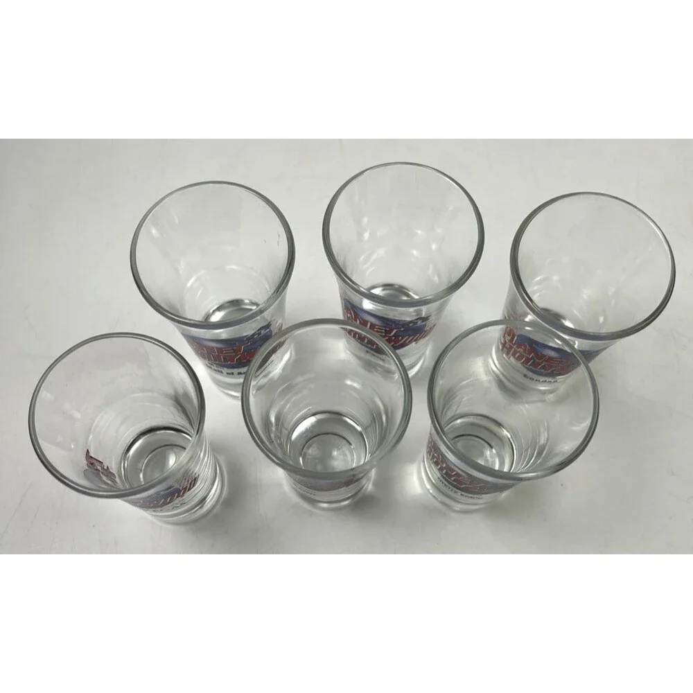 Lot Of 6 Planet Hollywood Shot Glasses-London,Myrtle Beach, Paris,Reno,Vegas,MOA